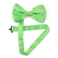 thumbnail image 4 of TopTie Mens Formal Solid Lime Green Satin Bow Tie, 4 of 5