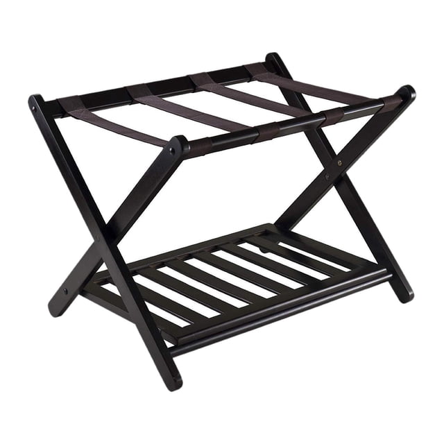 Luggage Rack Extra Wide with Shelf Folding Folding Luggage Rack for Hotel Travel