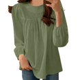 thumbnail image 1 of Timegard Womens Plus Size Tops Crew Neck Long Sleeve Ruched Comfy Tee Shirts Fall Casual Loose Tops, 1 of 7