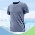 thumbnail image 2 of LNWUY Men's Plus Size Short Sleeve UPF 50+ T-Shirt Quick Dry Rash Guard Athletic Running Swim Top Tee Performance Water Shirts Blue XXXXL, 2 of 7