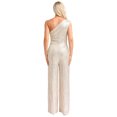 thumbnail image 2 of Xnihocha Combinaison une Pièce Sans Manches pour Femme, Robe de Soirée à une Épaule, Justaucorps à Paillettes, Robe de Soirée Beige TG, 2 of 7