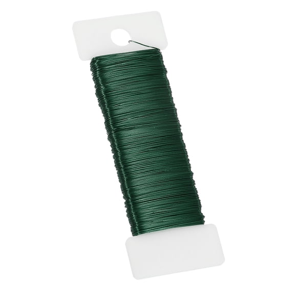 Uxcell Fil Floral de Calibre 26, Fil Flexible à Palettes, Fil de Fleuriste de 38 Yards pour Couronne, pour Décorations DIY, Fil Vert, 1 Rouleau