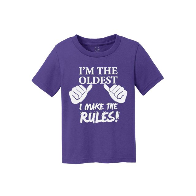 Je Suis le Plus Âgé, Je Fais les Règles T-Shirt en Coton pour Enfants - Violet - Très Petit