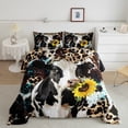 thumbnail image 1 of Erosebridal Highland Cattle Bedding Full Comforter Set, Rustic Sunflower Down Comforter, Leopard Cheetah Print Decor, Lightweight, 1 of 8