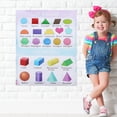 thumbnail image 2 of Children Early Education Wall Map Self-adhesive 2D and 3D Shapes Chart Kids English Learning Poster (30x40cm), 2 of 8