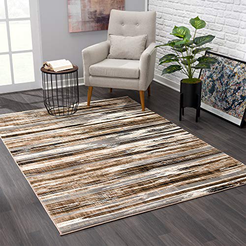 Rug Branch Montage Modern Area Rug (3x5 Feet) Abstract - 2'8" x 5', Beige
