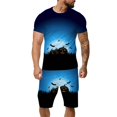 thumbnail image 1 of toraway Autumn Men's Short Sets Men's Set Fun Printed Short Sleeve with Shorts Pocket Casual Sports Set L, 1 of 4