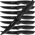 thumbnail image 1 of Home Hero Ultra-Sharp Stainless Steel Kitchen Knife Set - Chef Knife with Knife Sharpener - Steak Knives - Couteau Cuisine (8 pcs Steak Knife - Black), 1 of 7