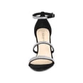 thumbnail image 2 of BLISSFUL STEP Women's Rhinestone Ankle Strap Stiletto High Heels Sandals Black (Size 9), 2 of 7