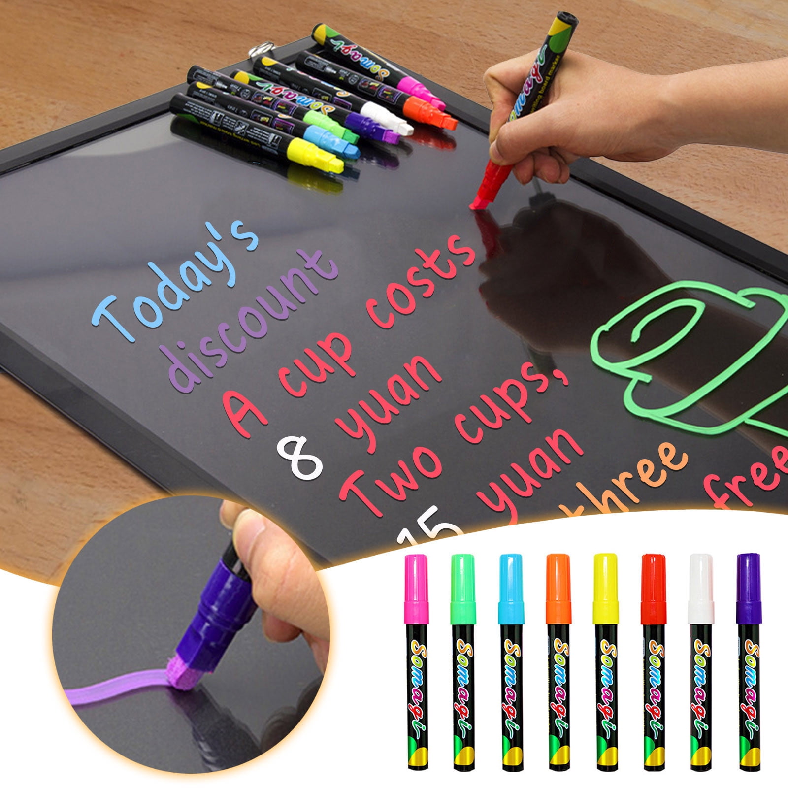 School Savings Tyidzon Color Markers 8 Color 7mm Outline Pen Set Colored Markers Student Office Writing Painting Graffiti Markers 10ml
