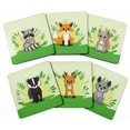 thumbnail image 1 of Inkdotpot Ensemble de 6 sous-Verres à Boisson Faciles à Nettoyer sous-Verres Carrés de 4 Pouces Base en Liège - Réutilisable - Animaux Aquarelle, 1 of 8