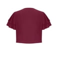 thumbnail image 4 of Meichang Boléro d'Été pour Femme en Mousseline, Ouvert à l'Avant, Transparent, à Manches Courtes, Cardigan Court pour Robe de Soirée 2024 Bordeaux S, 4 of 6