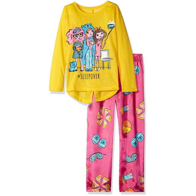 Komar Kids Girls' Pajama Cute Top and FunPants Sleepwear Set