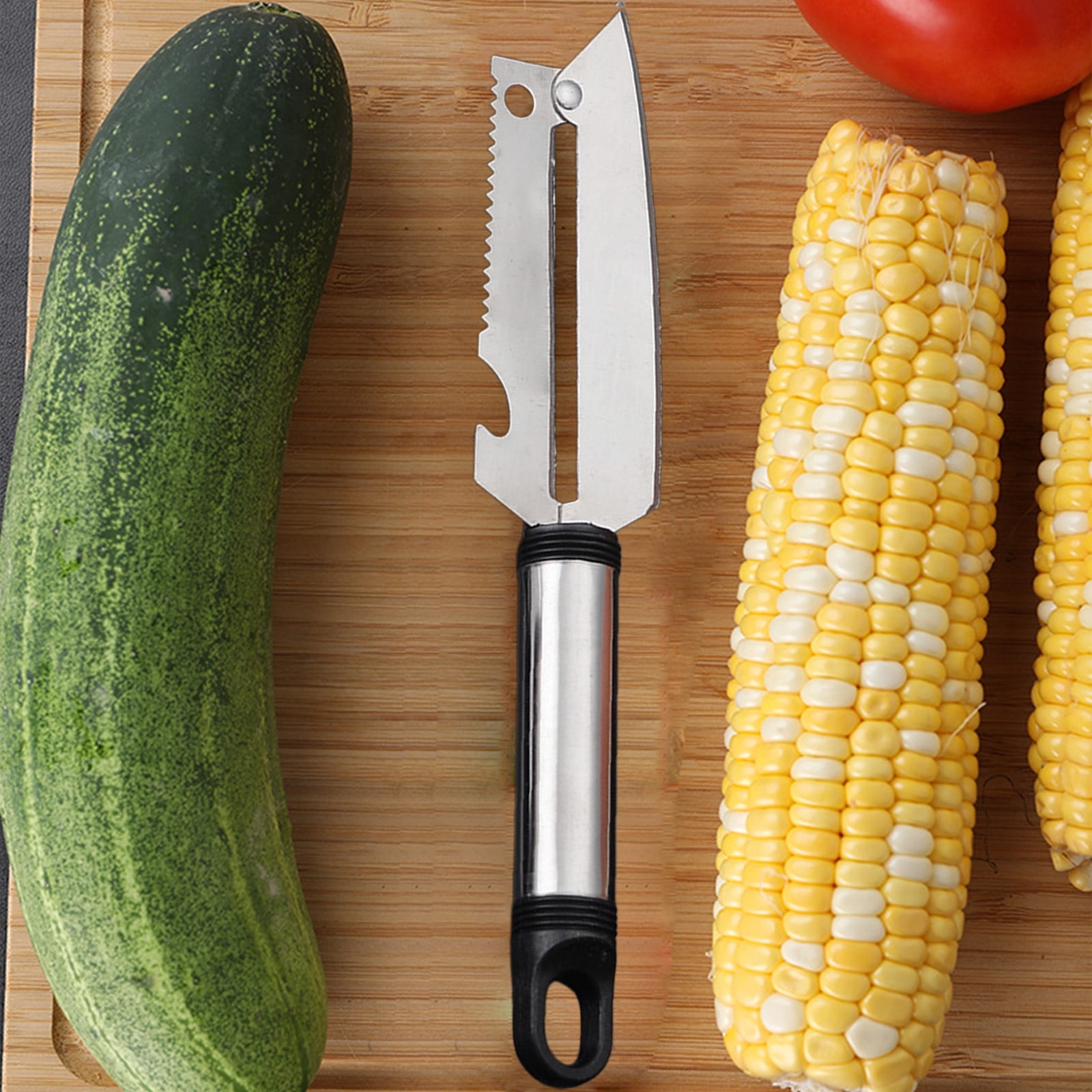Paring Knife, EDHITNR Multifunctional Stainless Steel Fruit Knife, Plastic Handle Kitchen Gadget for Peeling Slicing Digging Bottle Opening