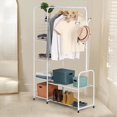 thumbnail image 1 of Coat Rack Freestanding Clothing Rack with Shelves Garment Racks White, 1 of 4