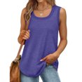 thumbnail image 2 of Timegard Camisoles pour Femmes Été Col Rond Sans Manches Blouse Confortable Tunique Décontractée à Porter avec des Leggings, 2 of 5