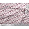 thumbnail image 3 of Soimoi Red Poly Georgette Fabric Diagonal Check Printed Fabric 1 Yard 52 Inch Wide, 3 of 5