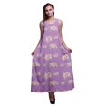 thumbnail image 1 of Bimba Robe Longue Maxi de Soirée pour Femmes en Rayonne à Imprimé Floral, Dos Nu, à Bretelles Spaghetti - Medium, 1 of 4