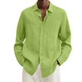 thumbnail image 1 of MesaSe Chemise à Manches Longues en Coton et Lin pour Hommes, Col Rabattu Ample, 1 of 6