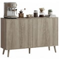 thumbnail image 1 of HOMCOM Sideboard, Fluted Buffet Cabinet with Adjustable Shelves, Light Grey, 1 of 10