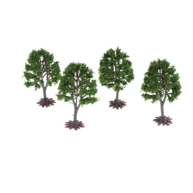 4Pcs Arbre Modèle Mise en Page Diorama Architecture Arbre Paysage Modèle Arbres Paysage Sable Table DIY Vert