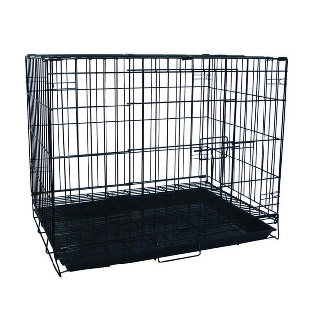 Cage pour Chien de 30 Po avec Grille Inférieure - Noir