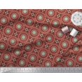 thumbnail image 3 of Soimoi Red Poly Georgette Fabric Mandala Geometric Print Fabric by the Yard 52 Inch Wide, 3 of 5