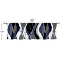 thumbnail image 5 of Navy Blue Valance Curtains for Living Room, Abstract Geometric Pattern Semi Sheer Kitchen Valances for Windows, Rod Pocket Short Window Treatment Decor, 52x18, 5 of 5