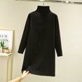 thumbnail image 4 of cfhntfmh Robes Décontractées pour Femmes en Molleton Confortable à Manches Longues Longueur Genou Robe d'Automne Douce à Col Montant Robe Chandail de Détente, 4 of 6