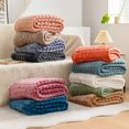 thumbnail image 2 of Maytalsory Warm White Faux Fur Throw Blanket Thick Rabbit Plush Blanket Multi Functional Comfort Providing dark grey 100*150CM, 2 of 6