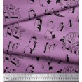 thumbnail image 3 of Soimoi Modal Satin Fabric Easter Island Statue Face Print Sewing Fabric Yard 42 Inch Wide, 3 of 3