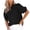 Black, variant on Scyoekwg Women's Casual Washed Distressed Puff Sleeve Denim Button Shirt Lapel Work Blouses Jean Jacket Coat (Light Blue,M)
