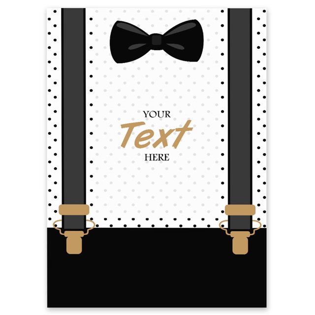 Darling Souvenir MADE WITH LOVE PersonalizedWelcomeBannerBlack Suspenders - It's A Girl,Custom Text Poster Party CollectionWelcomeSignGreat For Wedding, Birthday, Engagement Party- 18x12