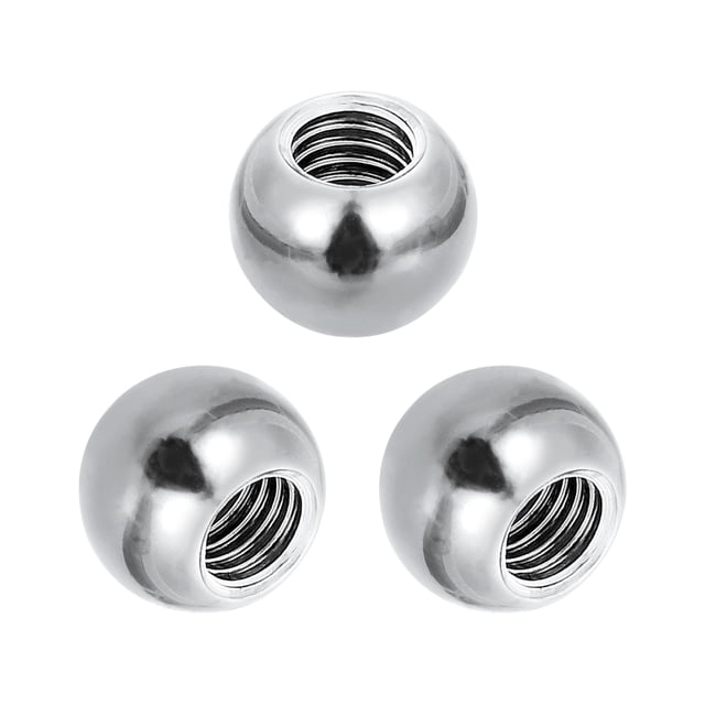 Uxcell Bouton Boule Écrous, Acier Inoxydable Rond Solide Trou Aveugle Capuchon de Vis Décoratif Poignée de Machinerie Matériel M6x12mm 3