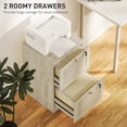 thumbnail image 4 of HOMCOM 2 Drawer File Cabinet Lockable Filing Cabinet for A4 Letter Oak, 4 of 10