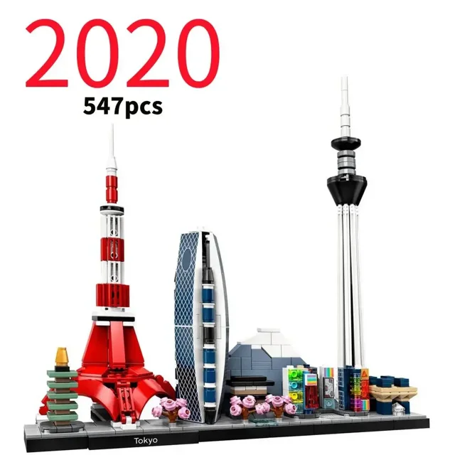 LEGP 2016-2022 Architecture Skylines Collectible Series Of Building Blocks Kit, Collectible Architecture Model Set For Adults,21051