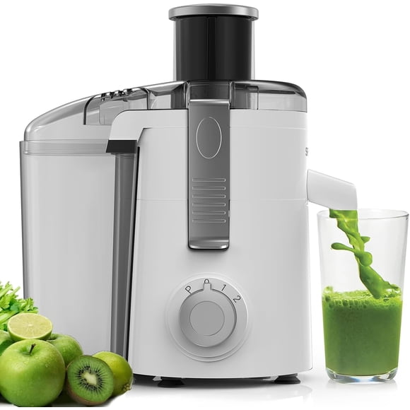 SiFENE Centrifugal Juicer Machine, Juice Maker for Vegetable and Fruit with 3 Speed Setting, Easy to Clean, White