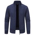 thumbnail image 1 of KIHOUT Winter Warm Coats Gentleman Long Sleeve Capless Solid Color Zipper Fashion Fallow Commuting Coat,Size L-3XL, 1 of 4