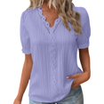 thumbnail image 1 of B91xZ T-Shirt à Manches Courtes pour Femmes, Col Rond Imprimé, Violet 3TG, 1 of 5