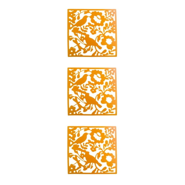 kurtrusly 4pcs Hanging Divider Screens Panel Decorative Room Separator For Hotel And Home Modern Lightweight And Durable PVC Yellow Bird Chart 3Set