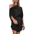 thumbnail image 1 of Women's One-Shoulder Mini Dress (With Belt) Beach Vacation Cover-Up, 1 of 8