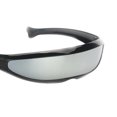 thumbnail image 3 of Futuristic Costume Single Colored Mirror Lens Novelty Wrap Sunglasses Black Frame Mirrored, 3 of 6