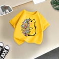 thumbnail image 5 of PMVFHDE Hauts pour Filles T-Shirts pour Filles T-Shirts Graphiques T-Shirts pour Fille Hauts d'Été Tendance pour Filles Hauts d'Été pour Fille T-Shirt Graphique Mignon pour Fille Col Rond Manches Courtes T-Shirt d'Été Jaune, 8-9 Ans, 5 of 5