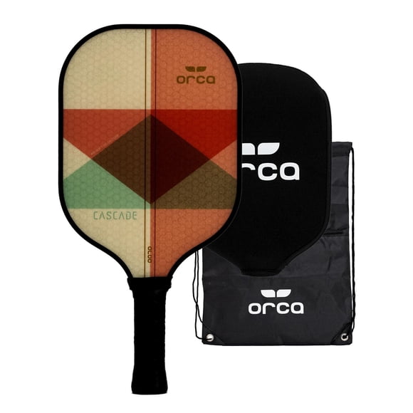 Cascade Polymer Honeycomb Red Pickleball Paddle avec housse en néoprène et sac de transport, poids de pagaie de 7,5 oz, par Orca
