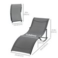 thumbnail image 3 of Outsunny Chaises Longues d'Extérieur Pliables en Forme de S - Ensemble de 2, Gris Foncé, 3 of 10