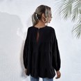 thumbnail image 3 of Babysbule Liquidation Haut d'Été pour Femmes Blouse à Manches Longues Lanterne à Col Rond pour Femmes Hauts, 3 of 5