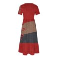 thumbnail image 3 of FAIWAD Robe à Manches Courtes pour Femme Grande Taille, à Blocs de Couleur, Robe d'Été Décontractée, Fluide, Coupe Trapèze, avec Poches, 3 of 4
