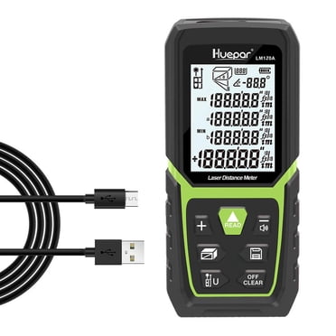 Huepar Compteur de Distance Laser 393 Pieds/120M Télémètre Haute Précision avec Batterie Li-ion LM120A