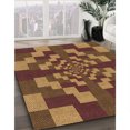 thumbnail image 3 of Ahgly Company Tapis Rond Lavable en Machine Intérieur Transitionnel Orange, 3 Pieds Rond, 3 of 7