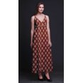 thumbnail image 4 of Bimba Robe Longue Maxi à Col en V Imprimée d'Été pour Femmes, Tenue de Villégiature de Vacances - Petit, 4 of 6